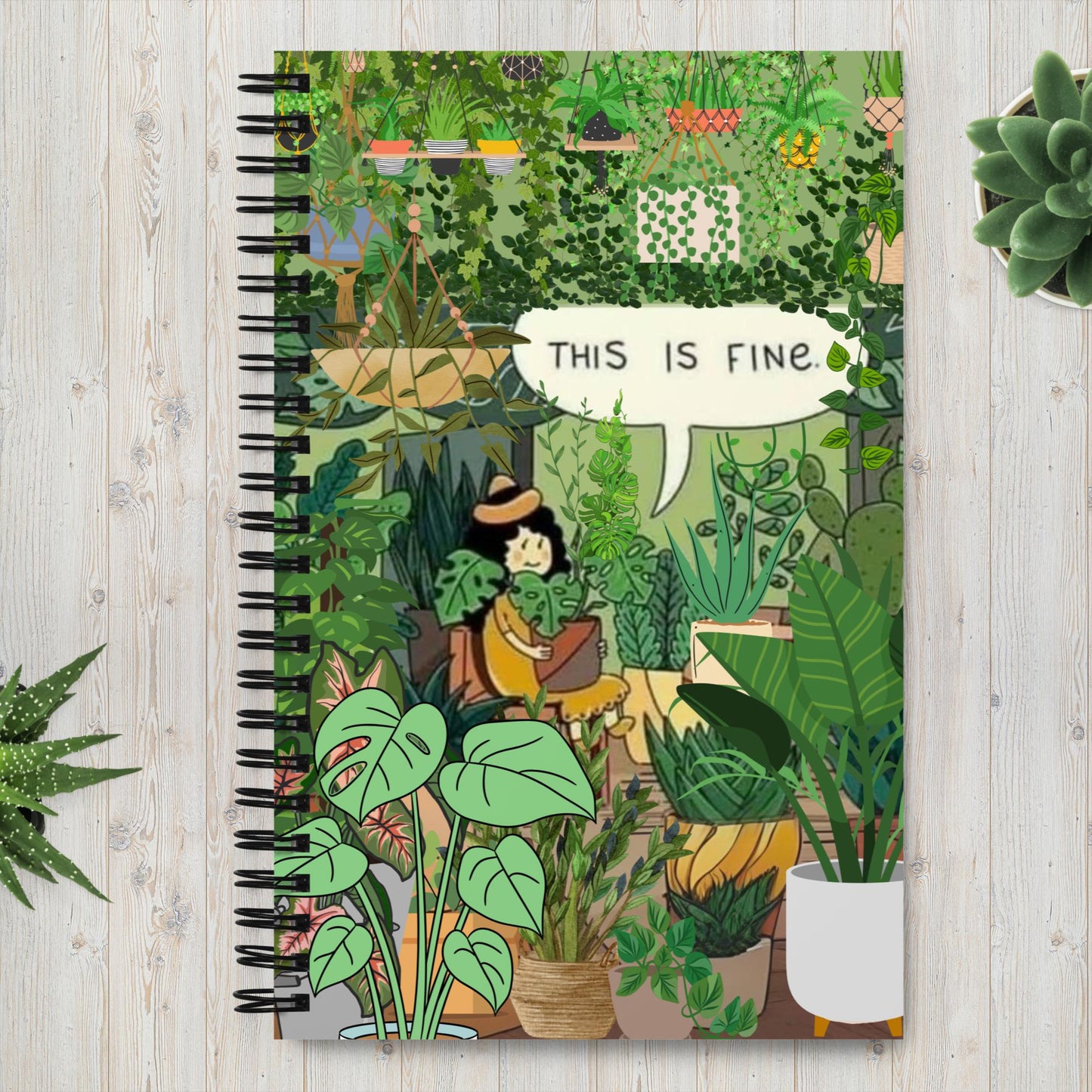 "This is Fine" Spiral Notebook 5.5″ × 8.5″