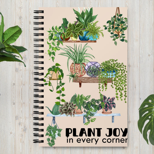 "Plant Joy in every corner" Spiral Notebook 5.5″ × 8.5″